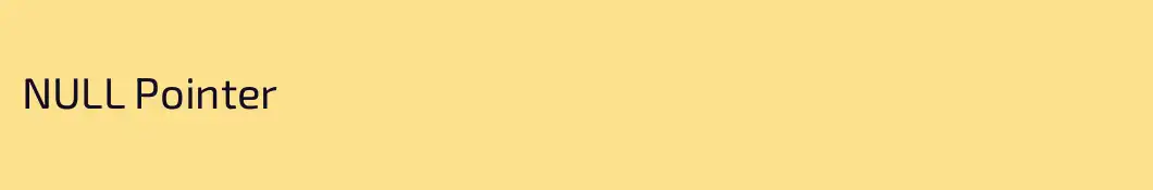 NULL Pointer